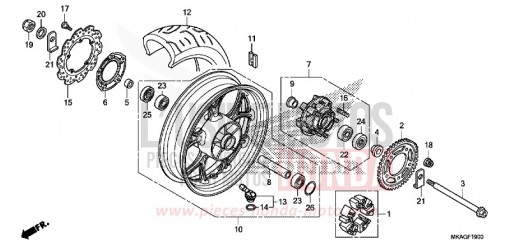 ROUE ARRIERE NC750SAJ de 2018